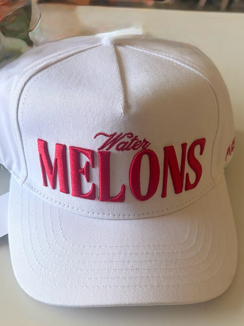 White Watermelons Embroidered Logo Baseball Cap Hat, Adjustable One Size